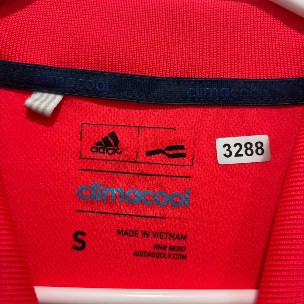 Adidas Mens Climacool Golf Polo Shirt Red Cog Hill Junior Tour Size S